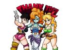 alien breasts butt cleavage clothed clothing dragon_ball dragon_ball_z female gesture goku&#039;s_mother group hair human humanoid lunch_(character) mammal sayain simple_background superbunnygt tagme v_sign white_background 