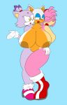  amy_rose anthro blaze_the_cat breasts chiropteran conjoined domestic_cat eulipotyphlan felid feline felis female group hedgehog hi_res mammal rouge_the_bat siamese_twins skewedl0gic sonic_the_hedgehog_(series) 