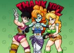  alien breasts butt cleavage clothed clothing dragon_ball dragon_ball_z female gesture goku&#039;s_mother group hair human humanoid lunch_(character) mammal sayain simple_background superbunnygt tagme v_sign white_background 