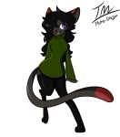  2020 absurd_res alpha_channel anthro ashypie black_hair clothed clothing felid female front_view fully_clothed fur grey_body grey_fur hair hi_res mammal open_mouth prate purple_eyes simple_background standing transparent_background 