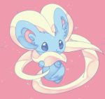  alternate_color blue_eyes cinccino closed_mouth commentary creature english_commentary full_body gen_5_pokemon looking_at_viewer no_humans pink_background pinkgermy pokemon pokemon_(creature) simple_background smile solo 