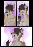  anthro black_hair canid canine comic female fox fur hair hi_res human_to_anthro mammal orange_body orange_fur pesimist solo species_transformation transformation transformation_sequence white_body white_fur 