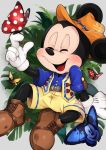  2020 ambiguous_gender anthro arthropod blush butterfly clothing disney eyes_closed footwear gloves group handwear hat headgear headwear hi_res insect jacket lepidopteran male mammal mickey_mouse mouse murid murine open_mouth open_smile rodent sh_disney sitting smile tongue topwear wings 