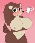  2020 ? animal_crossing anthro big_breasts big_butt black_eyes bodily_fluids breasts brown_body brown_fur brown_hair brown_nose brown_stripes butt eulipotyphlan female freckles fur genitals gradient_background hair hedgehog hi_res huge_breasts looking_at_viewer mammal mr_rottson nintendo nipples nude open_mouth pink_background pink_spots presenting presenting_breasts pussy sable_able simple_background solo spots spotted_body spotted_fur striped_body striped_fur striped_tail stripes sweat tan_body tan_fur tan_nipples thick_thighs video_games 
