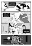  absurd_res anthro antlers beanie capreoline carpetwurm cervid clothed clothing comic conditional_dnp detailed_background dialogue english_text female fully_clothed greyscale hair hat headgear headwear hi_res horn inside male mammal monochrome ponytail reindeer rodent sciurid shirt t-shirt text topwear webcomic 