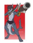  anthro bottomwear captain_sharkbait clothing crossgender flintlock hi_res male melee_weapon panties pirate sharkcatsg shorts solo sword underwear weapon 