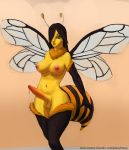  anthro arthropod balls bee breasts genitals gynomorph hymenopteran insect intersex nipple_piercing nipples non-mammal_breasts penis piercing poiuytrewq solo stinger wings 
