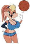  2020 alpha_channel anthro ball basketball_(ball) big_breasts breasts camel_toe clothing female huge_breasts lagomorph leporid lola_bunny looking_at_viewer looney_tunes lordstevie mammal navel nipple_outline open_mouth rabbit solo space_jam warner_brothers 