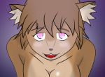  anthro brown_body canid canine female looking_at_viewer looking_up love mammal mind_control silverbunny smile smiling_at_viewer solo yandere_trance 