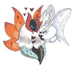  &lt;3 2020 ambiguous_gender arthropod arthropod_abdomen black_body blue_body blush compound_eyes duo eyebrows feral frosmoth fur half-closed_eyes hi_res insect insect_wings legless lepidopteran magnolia_porter_siddell narrowed_eyes nintendo nuzzling pok&eacute;mon pok&eacute;mon_(species) red_body red_wings simple_background spots spotted_body video_games volcarona white_background white_body white_fur wings 