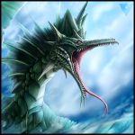  2020 ambiguous_gender day detailed_background digital_media_(artwork) dragon feral glacierdragoon green_body green_scales headshot_portrait hi_res open_mouth outside portrait scales sky teeth tongue 