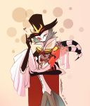  &lt;3 4_eyes anthro avian bird blitzo_(vivzmind) bridal_carry carrying clothed clothing crossdressing demon dress duo flower flower_crown helluva_boss hi_res imp male male/male multi_eye owl plant red_eyes stolas_(vivzmind) wedding_dress 