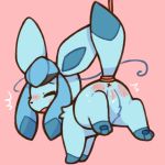  1:1 2017 3_toes anus black_nose blue_body blue_fur blue_pawpads blush bodily_fluids bound butt digital_media_(artwork) eeveelution eyes_closed female feral fur genital_fluids genitals glaceon looking_back nintendo open_mouth pawpads pink_background pok&eacute;mon pok&eacute;mon_(species) pussy pussy_juice raised_hindleg raised_tail rear_view rope simple_background solo spank_marks submissive submissive_female sweat toes tongue video_games wolfwithwing 