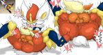  2020 ambiguous_gender ambiguous_penetration anthro anus balls balls_deep bent_over big_butt blush bodily_fluids butt canid canine cinderace domination duo eeveelution enigi09 feral flareon fluffy fluffy_tail forced fur genital_fluids genitals hi_res lagomorph looking_at_viewer looking_down lying male mammal mating_press nintendo nipples nude open_mouth orange_body orange_fur pawpads paws penetration pok&eacute;mon pok&eacute;mon_(species) red_eyes sex sitting size_difference small_dom_big_sub sweat tailwag tongue tongue_out video_games white_body white_fur 