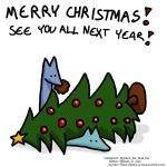  ! 1:1 blue_body blue_fox_(foxes_in_love) blue_fur blue_tail canid canine christmas christmas_tree comic couple_(disambiguation) dialogue duo english_text feral fox foxes_in_love fur green_body green_fox_(foxes_in_love) green_fur green_tail hi_res holiday_message holidays male_(lore) mammal plant shadow simple_background text tree url 