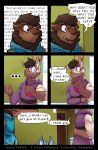  ... absurd_res angry anthro bovid bro_wolffox canid canine canis caprine cellphone clothed clothing comic detailed_background dialogue door dude_lyena english_text felid fox gabe_goat goat group hi_res holding_cellphone holding_object holding_phone hyaenid hybrid lion male mammal open_mouth pantherine phone text thekinkybear wolf 