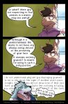  absurd_res anthro bovid bro_wolffox canid canine canis caprine clothing comic detailed_background dialogue duo english_text fangs fox gabe_goat goat hi_res horn hybrid jacket male mammal open_mouth shirt text thekinkybear topwear undershirt wolf 