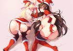  2girls amber_(genshin_impact) ass christmas cum fischl_(genshin_impact) genshin_impact pussy stockings tagme_(artist) uncensored 
