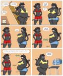  absurd_res anthro beth_(lordstormcaller) clothing comic dialogue duo english_text felid female hi_res lordstormcaller mammal marianne_(lordstormcaller) overweight pantherine text 