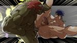  2boys abs anal anus ass bara body_hair character_request colored_skin completely_nude cum cum_on_body cum_on_pectorals dizdoodz fire_emblem green_skin grin headband highres ike_(fire_emblem) leg_grab looking_at_another male_focus male_pubic_hair medium_hair multiple_boys muscular muscular_male navel navel_hair nipples nude overflow pectorals penis pubic_hair red_hair sex short_hair sideburns smile spread_legs thick_thighs thighs ugly_man uncensored veins veiny_penis yaoi 