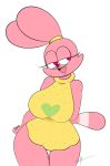  anthro big_breasts breasts cartoon_network chowder_(series) fangs female fur hi_res lagomorph leporid mammal ota_(artist) panini_(chowder) pink_body pink_eyes pink_fur rabbit solo 