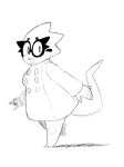  absurd_res alphys anthro barefoot black_and_white blush breasts buckteeth clothed clothing coat crooked_tail eyewear female front_view glasses hi_res lab_coat lizard long_nails looking_at_viewer madocactus monochrome non-mammal_breasts open_mouth open_smile reptile scalie simple_background smile solo teeth thick_tail three-quarter_view topwear undertale video_games walking 