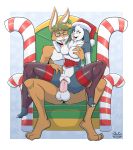  anthro breasts candy candy_cane christmas dessert digital_color digital_media_(artwork) elyssia female food holidays invalid_tag lagomorph leafthornton leporid male male/female mammal nipples on_bottom on_top penetration rabbit reverse_cowgirl_position sex stogiegoatarts 