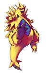  blue_eyes commentary creature english_commentary fangs full_body gen_2_pokemon no_humans pokemon pokemon_(creature) solo transparent_background tyma_(mtymas) tyranitar 