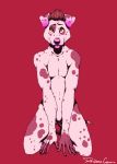  anthro begging begging_pose brown_hair canid canine canis dalmatian darleenacanania domestic_dog hair looking_up male mammal nude pink_ears pink_nose pose slim solo tongue tongue_out 