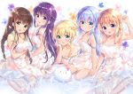  aliasing amedamacon blonde_hair blue_eyes braids brown_hair dress gochuumon_wa_usagi_desu_ka? green_eyes group hoto_cocoa kafuu_chino kirima_sharo long_hair purple_eyes purple_hair tedeza_rize twintails ujimatsu_chiya 