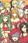  6+girls angela_(seiken_densetsu_3) bell black_hair blonde_hair blue_eyes breasts breath_of_fire brown_eyes choker christmas cleavage clothing_cutout collarbone diadem dragon_quest earrings edna_(tales) elbow_gloves elizabeth_(persona) english_commentary final_fantasy final_fantasy_vii fiora_(xenoblade) fire_emblem fire_emblem_heroes fur_trim gensou_suikoden gloves gofelem green_eyes hair_ornament hairband halterneck hat jewelry large_breasts light_blue_hair long_hair looking_at_viewer medium_breasts medium_hair midriff mistletoe multiple_girls navel navel_cutout necklace nina_(breath_of_fire_ii) nina_(breath_of_fire_iii) open_mouth orange_background patreon_username persona pointy_ears ponytail poppi_(xenoblade) purple_hair red_eyes sage_(dq3) seiken_densetsu seiken_densetsu_3 shadow short_hair sierra_mikain simple_background small_breasts smile sothis_(fire_emblem) spaghetti_strap strapless suspenders tifa_lockhart turtleneck twitter_username very_long_hair white_hair wings xenoblade_chronicles_(series) yellow_eyes 