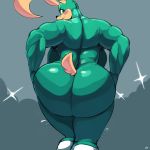  1:1 absurd_res anthro big_breasts big_butt breasts butt female hi_res holding_butt huge_butt looking_back mammal muscular muscular_anthro muscular_female solo vimhomeless 