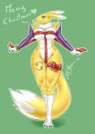  &lt;3 absurd_res anthro bdsm bell bondage bound breasts christmas digimon digimon_(species) female hi_res holidays munsu89 nude renamon ribbon_bondage ribbons solo 