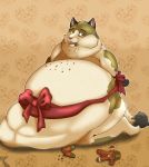  absurd_res anthro belly canid canine cookie domestic_cat felid feline felis food force_feeding forced fox hi_res hybrid immobilization male mammal obese obese_anthro obese_male overweight overweight_anthro overweight_male pumex restrained solo stuffing 