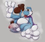  2020 3_toes absurd_res anthro balls barefoot belly big_feet blep blue_body bodily_fluids brown_clothing brown_eyes brown_footwear clothing countershade_feet countershading feet foot_fetish foot_focus footwear foreskin genitals grey_background hi_res hindpaw humanoid_genitalia humanoid_penis male mario_bros musk nintendo nude paws penis presenting rokie38 simple_background slightly_chubby slightly_chubby_male soles solo steam sweat sweaty_feet toes tongue tongue_out uncut vein veiny_penis video_games white_countershading yoshi 