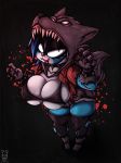  anthro big_breasts blue_body breasts chelsea_(zombieray10) cleavage clothed clothing costume domestic_cat felid feline felis female hi_res mammal solo zombieray10 
