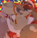  0119_muu anthro blush christmas christmas_clothing christmas_headwear clothing hat headgear headwear hi_res holidays male santa_hat solo tokyo_afterschool_summoners video_games yasuyori 