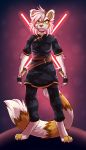  2020 4_toes 5_fingers ailurid anthro breasts citrinelle clothed clothing digital_media_(artwork) eyebrows eyelashes female fingers green_eyes hair hi_res mammal red_panda solo toes white_hair windy_(shadowcatcher) 