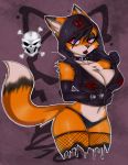  anthro big_breasts breasts canid canine cleavage clothed clothing collar female fishnet fishnet_legwear fox furgonomics goth hi_res hoodie legwear mammal panties solo spiked_collar spikes topwear underwear unzipping zombieray10 