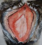  bodily_fluids close-up equid equine female feral genital_fluids genitals hi_res horse kouhaku773 mammal painting_(artwork) pussy pussy_juice solo traditional_media_(artwork) urethra watercolor_(artwork) wet 