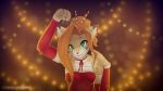  16:9 anthro breasts canid canine canis christmas clothed clothing cute_fangs eipril elisabeth_(character) female fox hair holding_object holidays holly_(plant) lights lips looking_at_viewer mammal outside plant romantic_ambiance smile snow solo text url widescreen 
