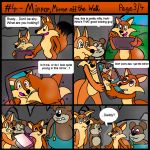  abner_(chucklewood_critters) age_regression anthro brandonbradinski buttons_(chucklewood_critters) canid canine chucklewood_critters comic fox george_(chucklewood_critters) hi_res magic magic_mirror mammal rusty_(chucklewood_critters) ursid 