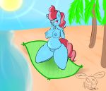  absurd_res anthro anthrofied beach big_breasts blush breasts equid equine female friendship_is_magic genitals hasbro hi_res horse kneeling mammal mature_anthro mature_female mrs._cake_(mlp) my_little_pony nailstrabbit nude nude_beach outside pony pussy seaside thick_thighs 