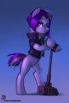  2020 2:3 absurd_res aleister blue_background clothing english_text equid equine fan_character feral fur grey_beard hammer hasbro hi_res horse jacket jedayskayvoker leaning_on_object looking_at_viewer male mammal mane my_little_pony pony portrait purple_eyes purple_mane purple_tail short_tail signature simple_background solo text tools topwear url white_body white_fur 