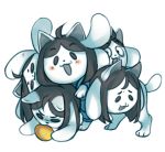  alpha_channel ambiguous_gender clothed clothing egg hair looking_at_viewer mammal multi_head open_mouth solo standing tem temmie_(undertale) undertale unknown_artist video_games white_body 