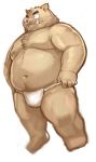  2014 anthro asian_clothing belly brown_body brown_fur bulge clothing east_asian_clothing fundoshi fur hi_res humanoid_hands japanese_clothing kemono kita_9999 male mammal moobs navel nipples overweight overweight_anthro overweight_male simple_background solo suid suina sus_(pig) underwear white_background wild_boar 