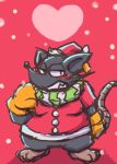  &lt;3 2020 anthro biped black_nose blush kemono kota&acute; mad_rat_(character) mad_rat_dead mammal murid murine overweight overweight_anthro rat red_background rodent scarf simple_background solo 