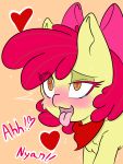  ahegao apple_bloom_(mlp) earth_pony equid equine female feral friendship_is_magic hair hasbro hi_res horse larrykitty looking_pleasured mammal my_little_pony open_mouth pony red_hair solo tongue tongue_out young 