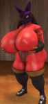  3d_(artwork) alex_asora animal_humanoid anthro big_breasts big_butt breasts butt clothing crossover digital_media_(artwork) fan_character female fempyro hi_res humanoid legwear lucario mammal mammal_humanoid nintendo nipples pok&eacute;mon pok&eacute;mon_(species) pyro_(team_fortress_2) red_eyes rubber rubber_suit simple_background solo source_filmmaker team_fortress_2 thick_thighs tight_clothing type_zero_werewolf valve video_games 