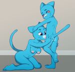  2020 3_toes age_difference anthro anthro_on_anthro anthro_penetrated anthro_penetrating anthro_penetrating_anthro areola black_eyes blue_body blue_breasts blue_butt blue_ears blue_fur blue_tail bodily_fluids breasts butt cartoon_network domestic_cat eldiman eyes_mostly_closed felid feline felis female female_penetrated fur genitals gumball_watterson hand_on_butt hand_on_head hi_res incest_(lore) kneeling male male/female male_penetrating male_penetrating_female mammal monotone_ears monotone_tail mother mother_and_child mother_and_son narrowed_eyes navel nicole_watterson nipples nude older_female older_penetrated on_one_leg oral oral_penetration parent parent_and_child penetration penile penile_penetration penis pink_areola pink_nipples pink_penis saliva soles son standing the_amazing_world_of_gumball toes younger_male 